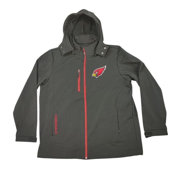 Arizona Cardinals Official NFL Soft Shell Hooded Black Full Zip Jacket - XL - Picture 1 of 16